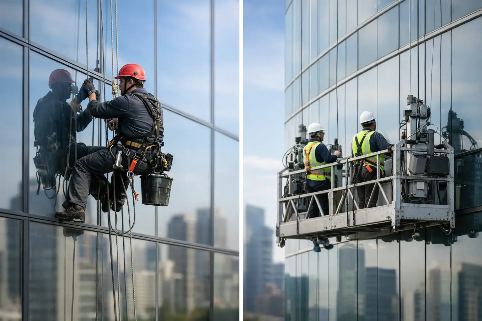 Rope Access vs Gondola for Facade Work | Facade Rope Access vs Gondola for Facade Work